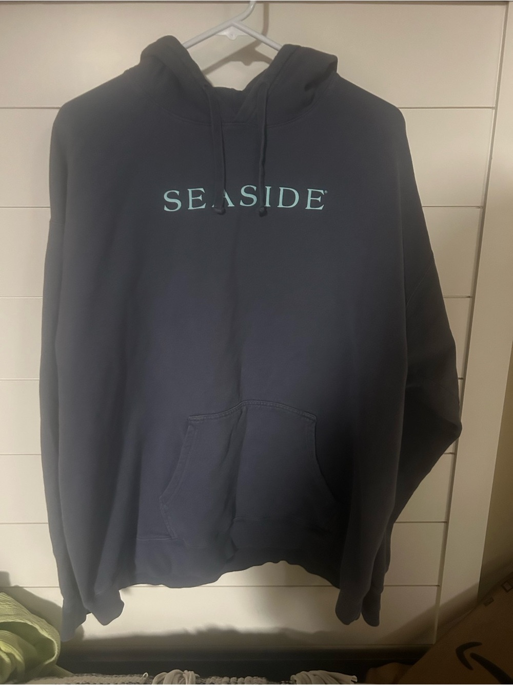 Seaside Light Blue Navy Graphic Hoodie - Men's Pullover
